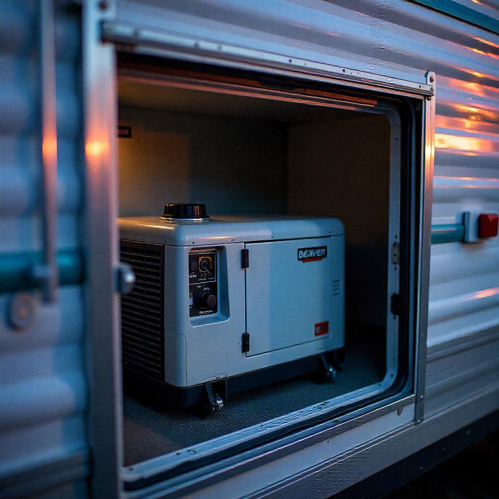 Open the Generator Compartment in a 2005 Beaver Santiam RV