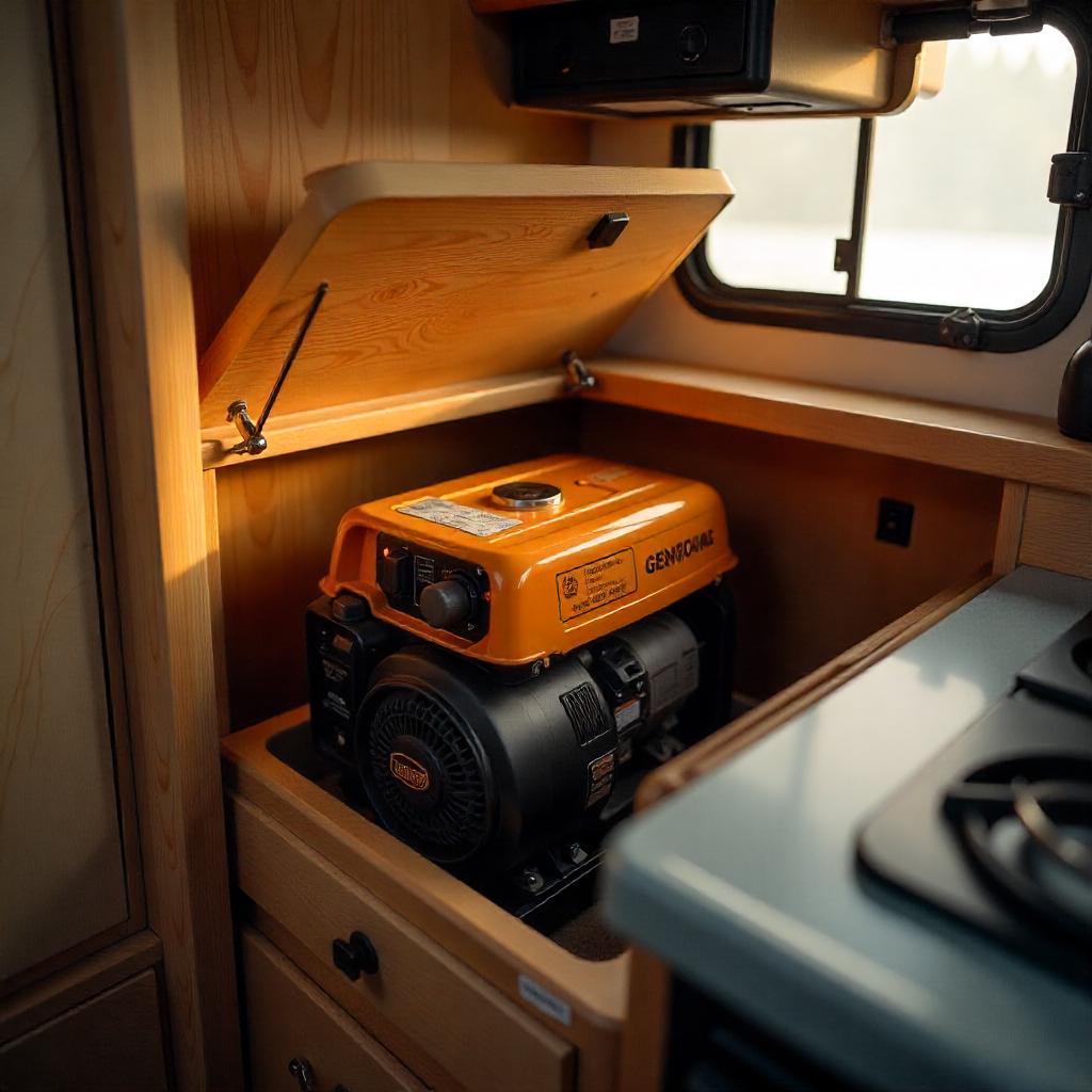 How to Open the Generator Compartment in a 2005 Beaver Santiam RV?