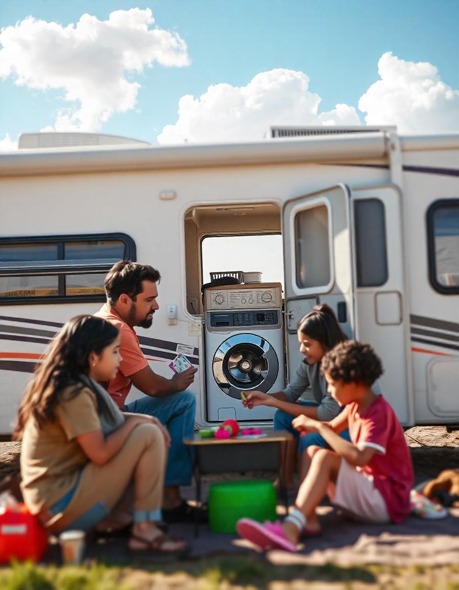 RV with washer and dryer